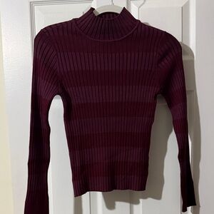 Dynamite Burgundy Ribbed Turtleneck Sweater